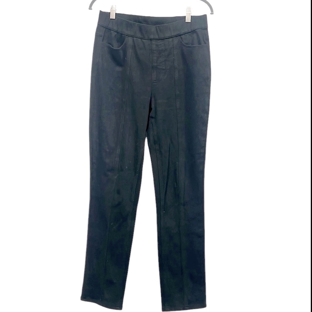 Isaac Mizrahi pull up elastic waist stretch black pants size 6